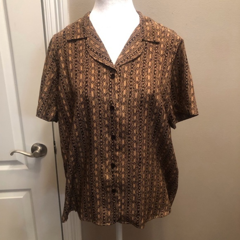 Vintage Liz Baker Essentials Button Up Blouse Size Medium